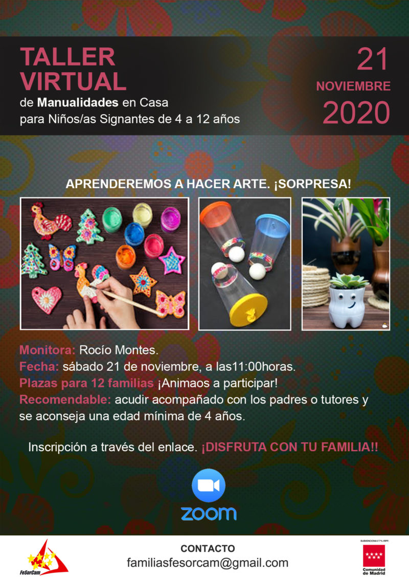 Taller Virtual De Manualidades En Casa Para Ninos Signantes De 4 A 12 Anos Fesorcam
